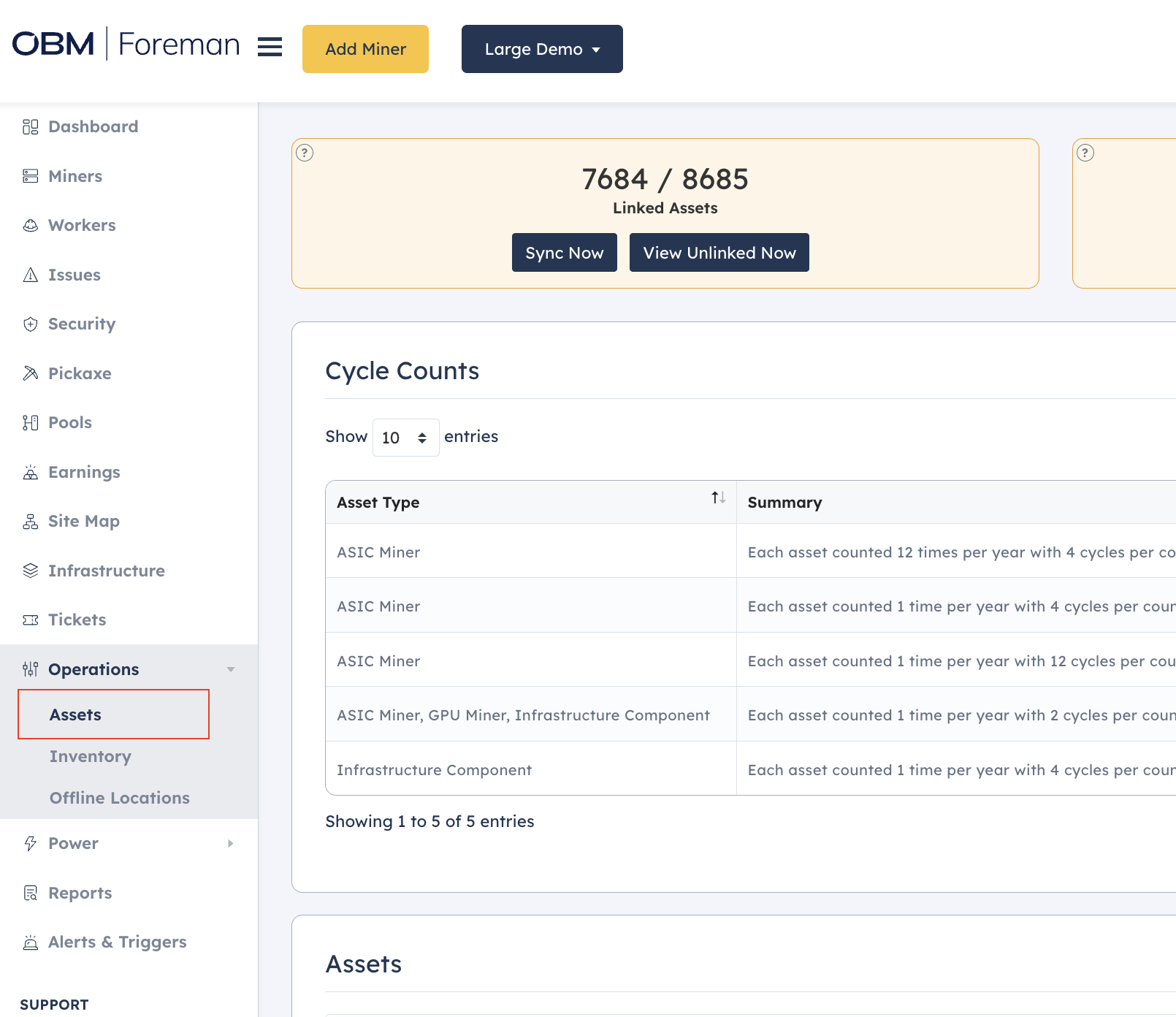 Assets Tab